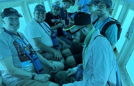 Travelers in the semi-submarine